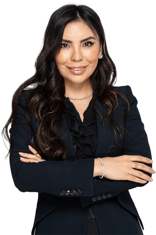 Elvira Sharshenalieva, Founder of EVA Real Estate, in a navy suit